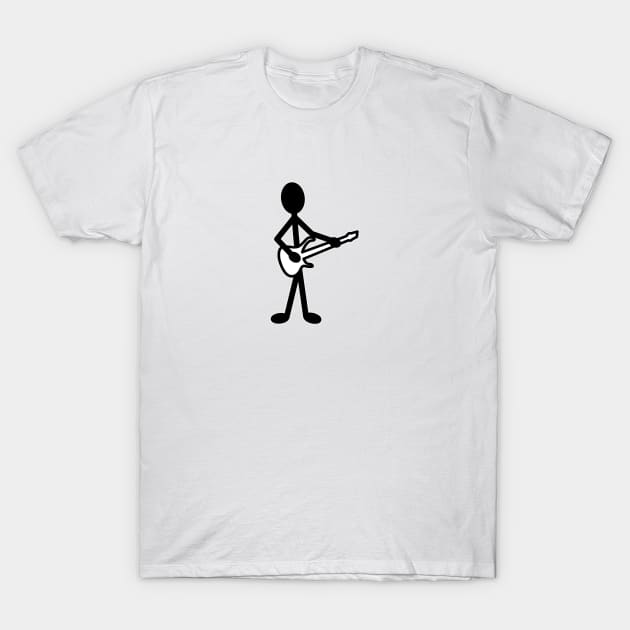 Guitarist Musician Stick Figure T-Shirt by WarriorWoman